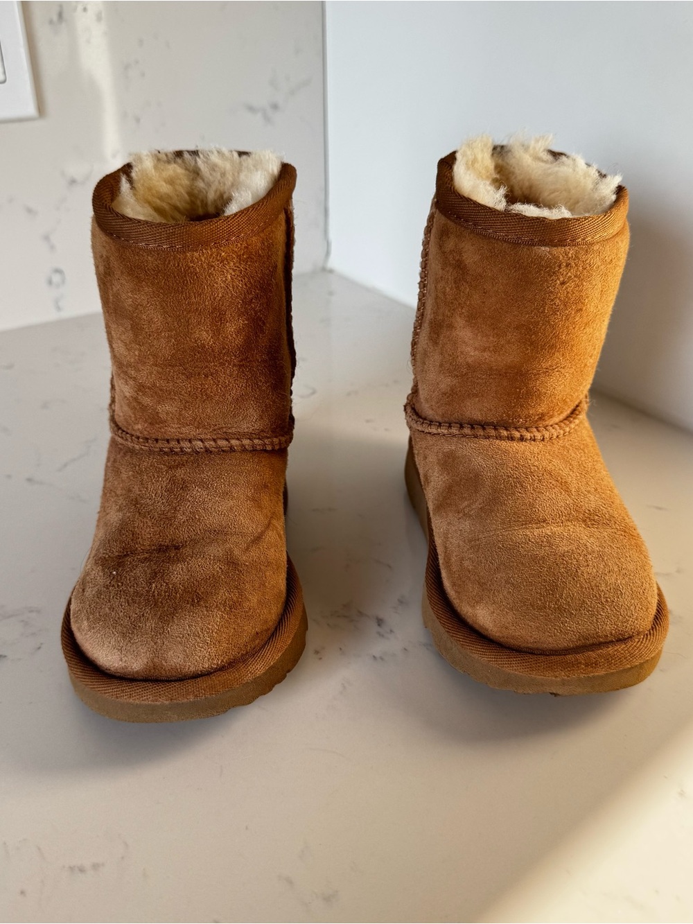 UGG Kids Chestnut Suede Shearling Boots